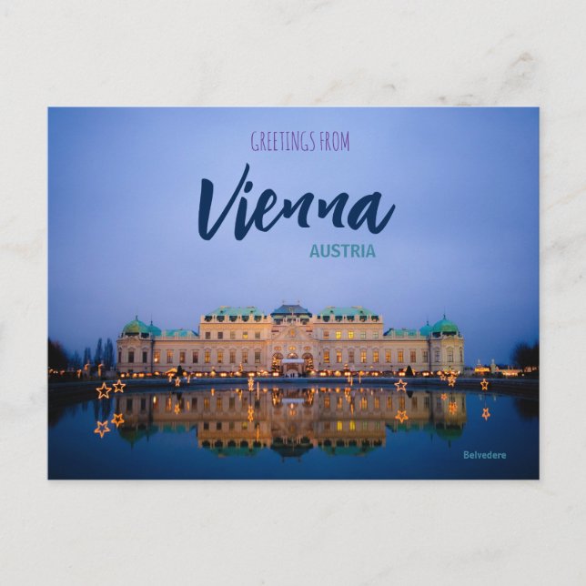 Greetings from Vienna Austria Postcard Belvedere (Front)