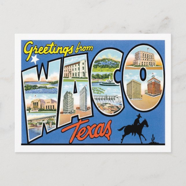 Greetings From Waco Texas US City Postcard (Front)