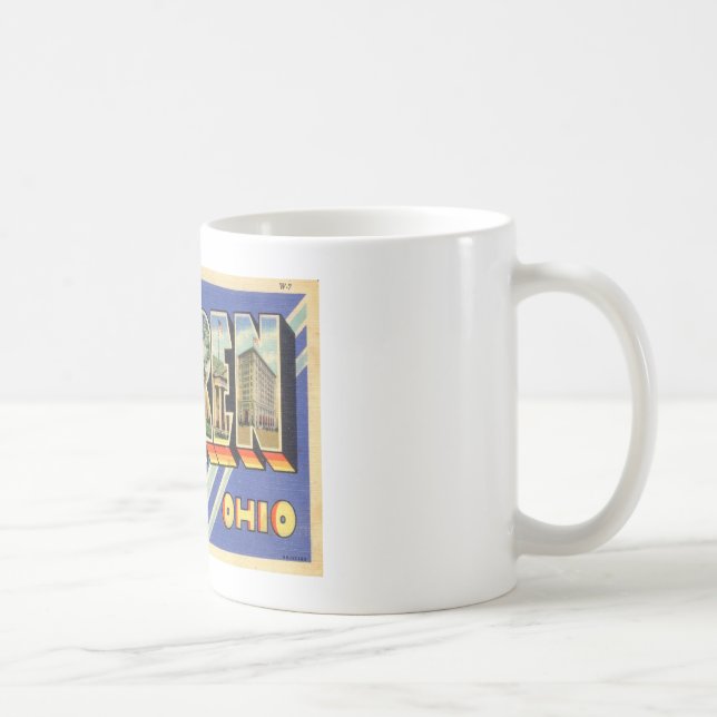Greetings from Warren Ohio, 1930s vintage Coffee Mug (Right)