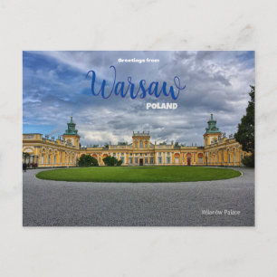 Greetings from Warsaw Poland Postcard