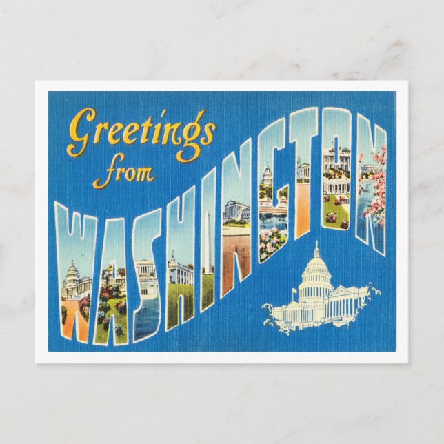 Greetings from Washington, D. C. Vintage Travel Postcard (Front)