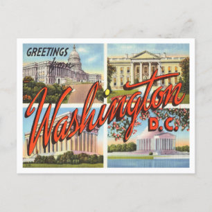 Greetings from Washington, D. C. Vintage Travel Postcard
