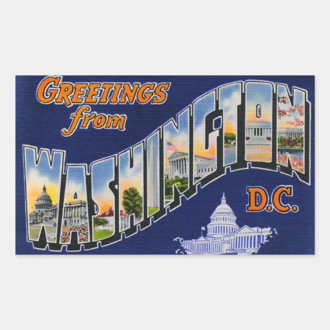 Greetings From Washington DC! Rectangular Sticker (Front)