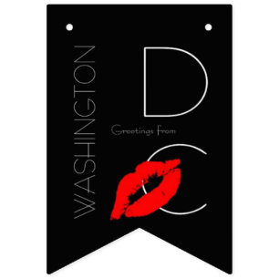 Greetings from Washington DC Red Lipstick Kiss Bunting