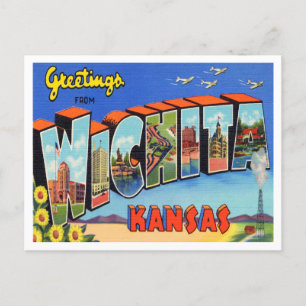 Greetings from Wichita, Kansas Vintage Travel Postcard