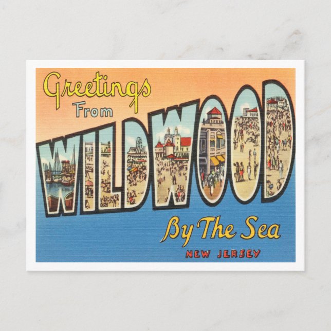 Greetings from Wildwood by the Sea, New Jersey Postcard (Front)