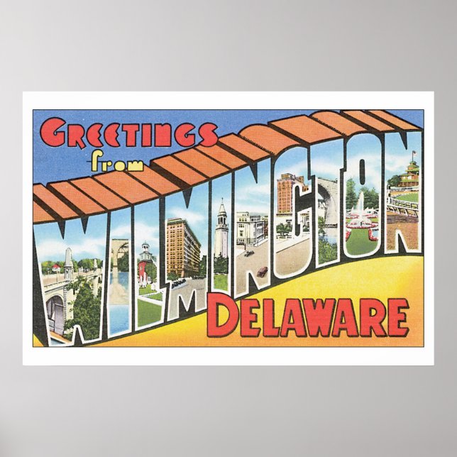 Greetings from Wilmington Delaware_Vintage Travel Poster (Front)