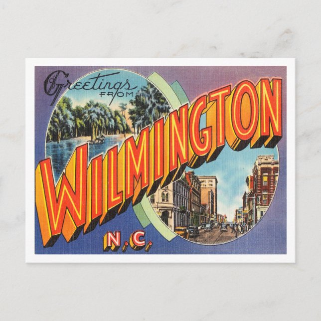 Greetings from Wilmington, North Carolina Travel Postcard (Front)