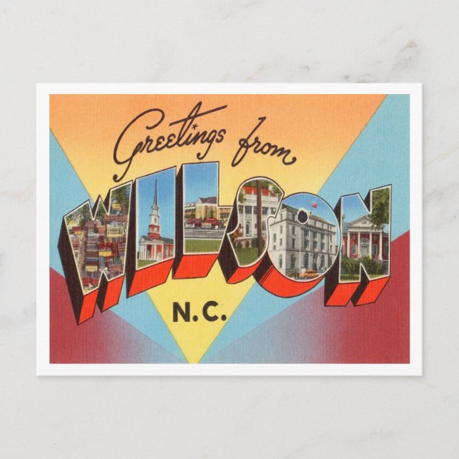 Greetings from Wilson, North Carolina Travel Postcard (Front)