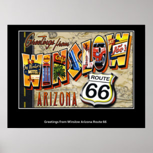 Greetings from Winslow Arizona Route 66 Poster