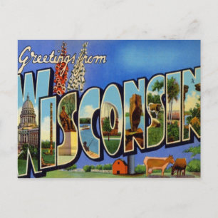 Greetings From Wisconsin WI USA Postcard