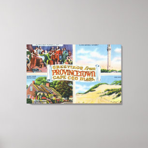 Greetings From with Scenic Scenes Canvas Print