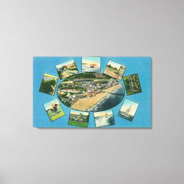 Greetings From with Scenic ViewsSanta Cruz, CA Canvas Print (Front)