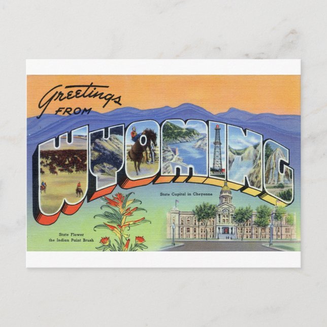 Greetings From Wyoming Postcard (Front)