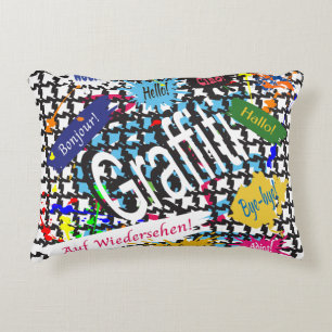 Greetings Graffiti Decorative Cushion