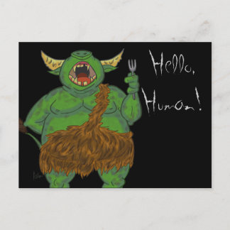 Greetings Human Troll Postcard