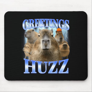 Greetings huzz capybara for gen z gen alpha men mouse mat