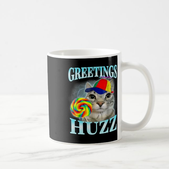 Greetings Huzz Funny Gen Z Gen Alpha Slang Meme  Coffee Mug (Right)