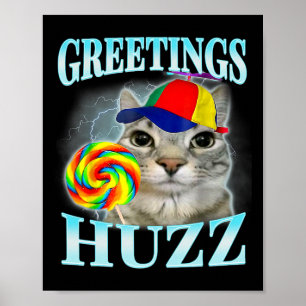 Greetings Huzz Funny Gen Z Gen Alpha Slang Meme Poster