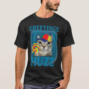 Greetings Huzz Funny Lollipop Cat Meme T-Shirt
