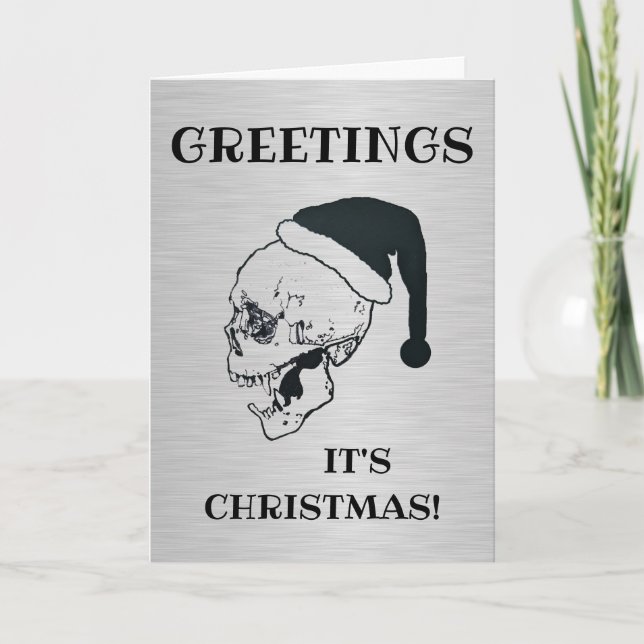"Greetings It's Christmas" Folded Christmas Card (Front)