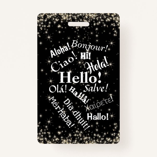 Greetings! Luggage Tag or Badge ID Badge (Front)