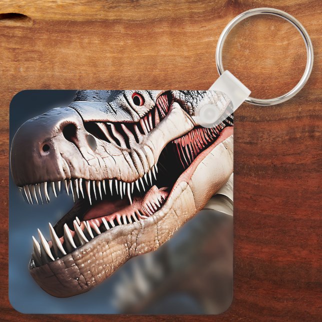 Greetings My Fellow T Rexs, Keyring (Back)