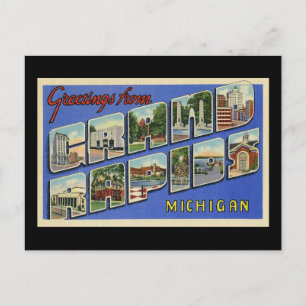 Greetings of Grand Rapids Michigan Postcard