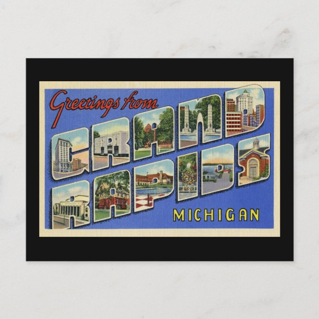 Greetings of Grand Rapids Michigan Postcard (Front)