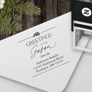 Greetings Of The Season Name Return Address Self-inking Stamp
