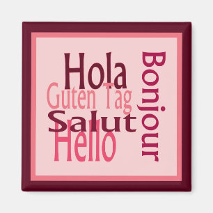 Greetings pink fridge magnet