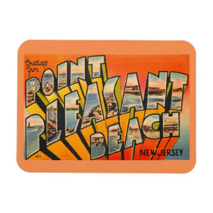 Greetings, Pt. Pleasant Beach, New Jersey Vintage Magnet