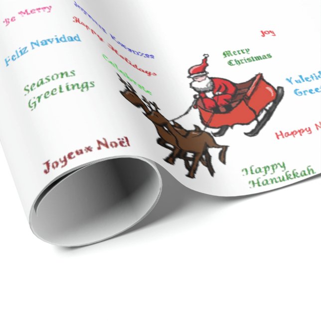 Greetings w/ Santa Wrapping Paper (Roll Corner)