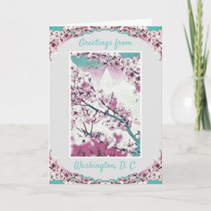 Greetings - Washington D.C. - Cherry Blossoms No 1 Card