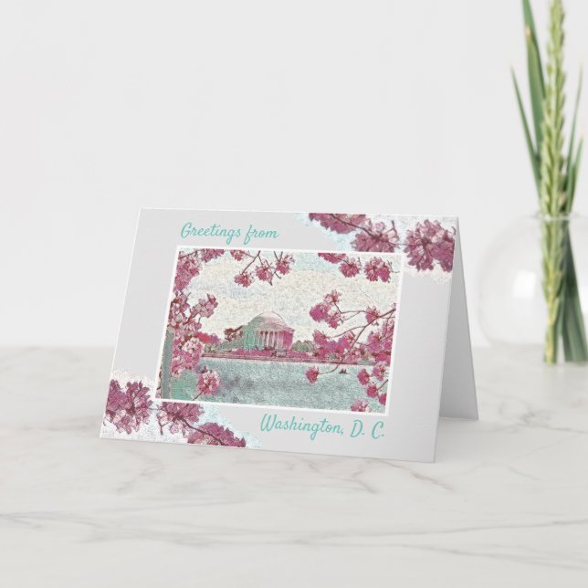 Greetings - Washington, D.C.- Cherry Blossoms No 2 Card (Front)