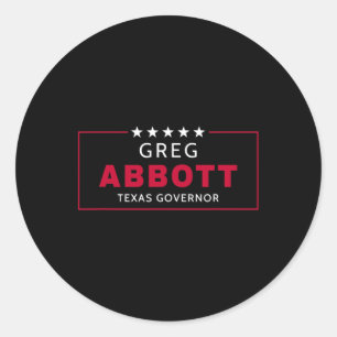Greg Abbott Election Texas Governor Republican Blu Classic Round Sticker