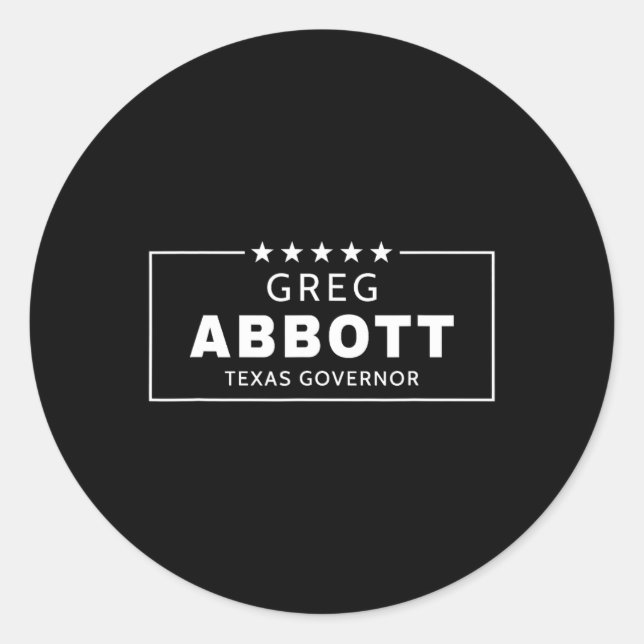 Greg Abbott Election Texas Governor Republican Red Classic Round Sticker (Front)