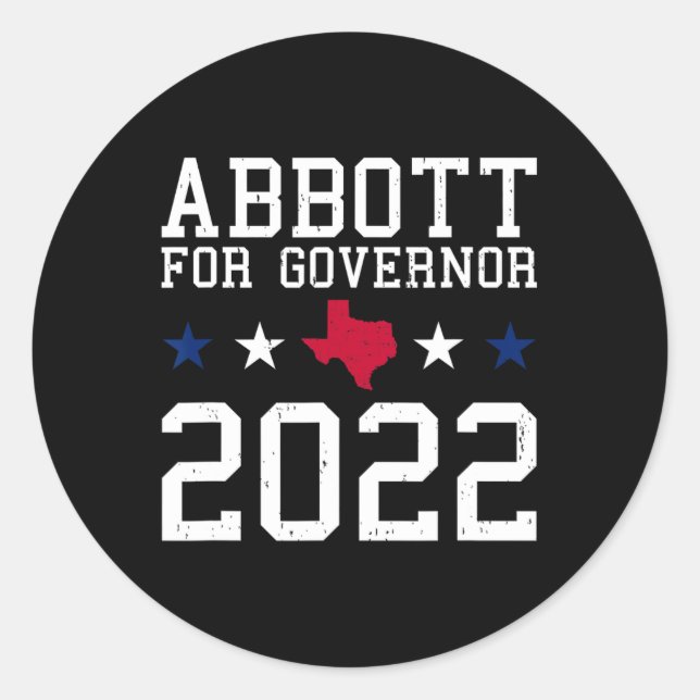 Greg Abbott For Governor Election July 4th Republi Classic Round Sticker (Front)