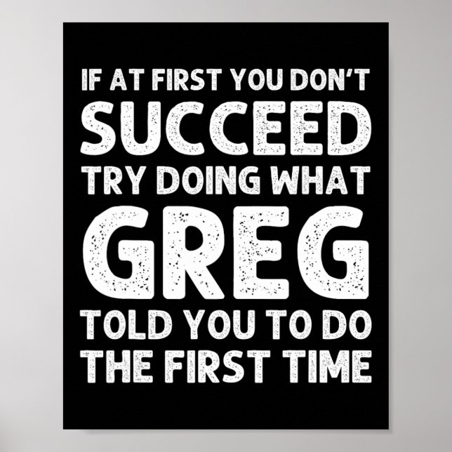 GREG Gift Name Personalised Birthday Fun Christmas Poster (Front)