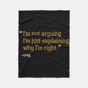 Greg Gift Quote Funny Birthday Personalised Name I Fleece Blanket