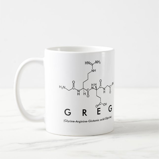 Greg peptide name mug (Left)