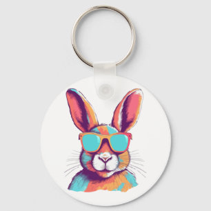 Greg the rabbit with glasses key ring