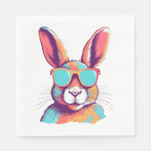 Greg the rabbit with glasses napkin