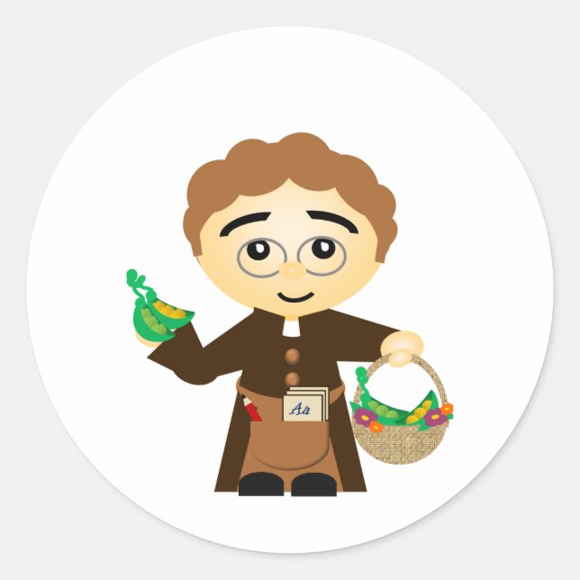 Gregor Mendel Classic Round Sticker (Front)