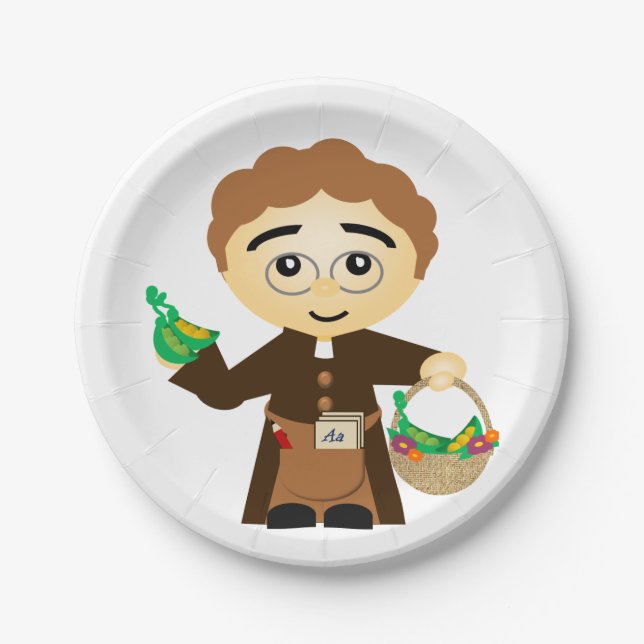Gregor Mendel Paper Plate (Front)