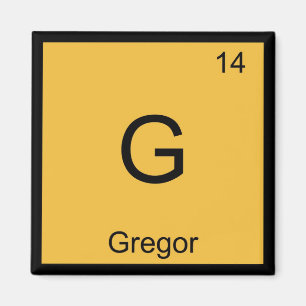 Gregor Name Chemistry Element Periodic Table Magnet