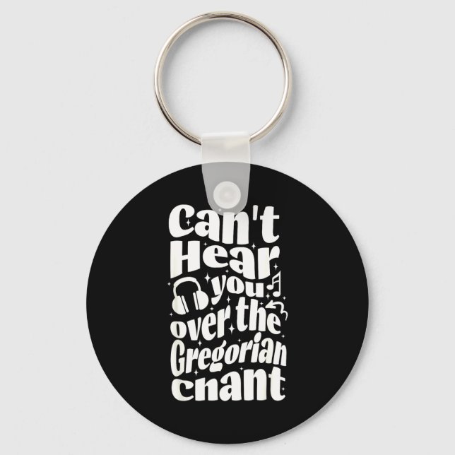 Gregorian Chant Funny Catholic Traditional Latin M Key Ring (Front)