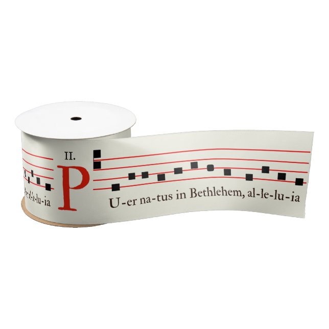 Gregorian Chant Latin Mass Christmas Mediaeval Hym Satin Ribbon (Spool)