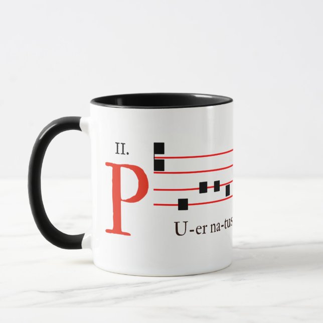 Gregorian Chant Latin Mass Christmas Mediaeval Mug (Left)
