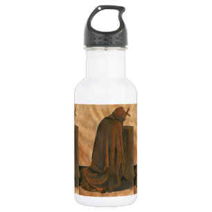 Gregorian Monk In Prayer Wearing Hooded Cassock 532 Ml Water Bottle